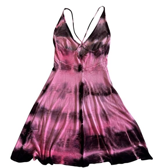 Y2K Pink Velour Halter Mini Dress Paris Hilton Juicy Era Fairy Grunge 2000s M - Picture 3 of 6